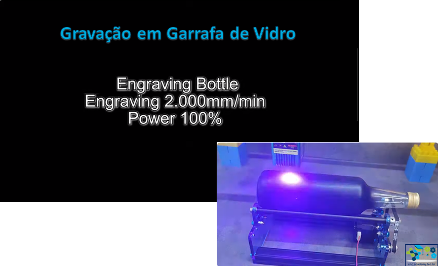 Rotary Attachment For Laser Engraver - Gravação em garrafa de vidro